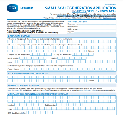NC8 Application Submission Service – PV Systems 50kVA to 200kVA (Three Phase)